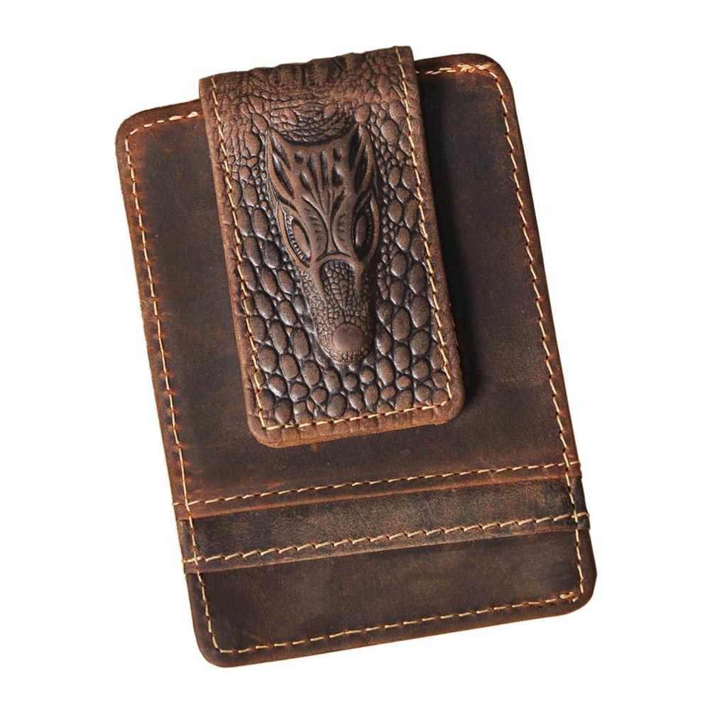 Money Clip Magnetic - 2020 Trend prawdziwe skórzane magnetyczne klip