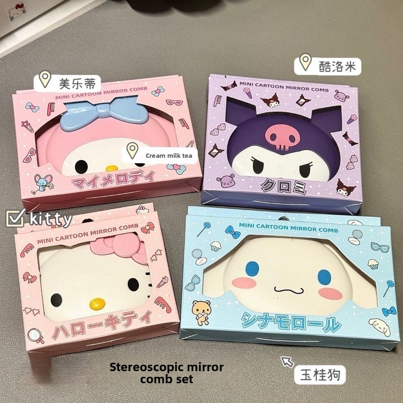 Bottle Opener Keyring - Lusterko składane inspirowane Hello Kitty, kawaii,